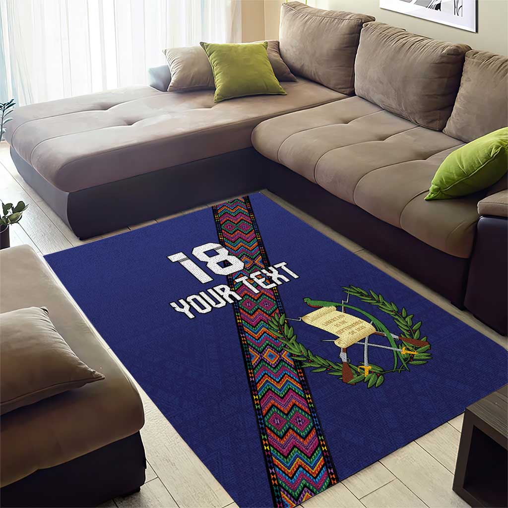 Custom Guatemala Football Area Rug Los Chapines Blue Version - Wonder Print Shop