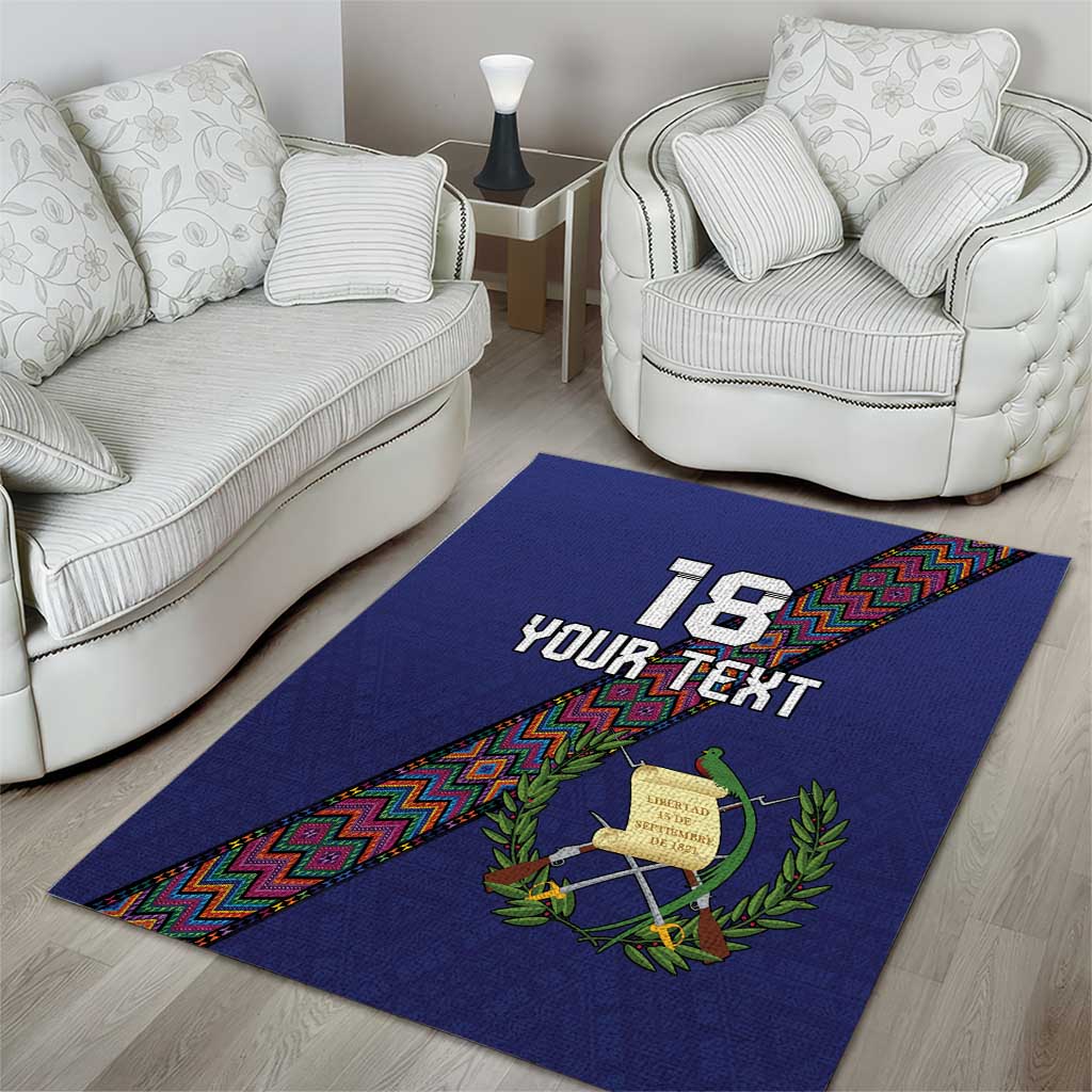 Custom Guatemala Football Area Rug Los Chapines Blue Version - Wonder Print Shop