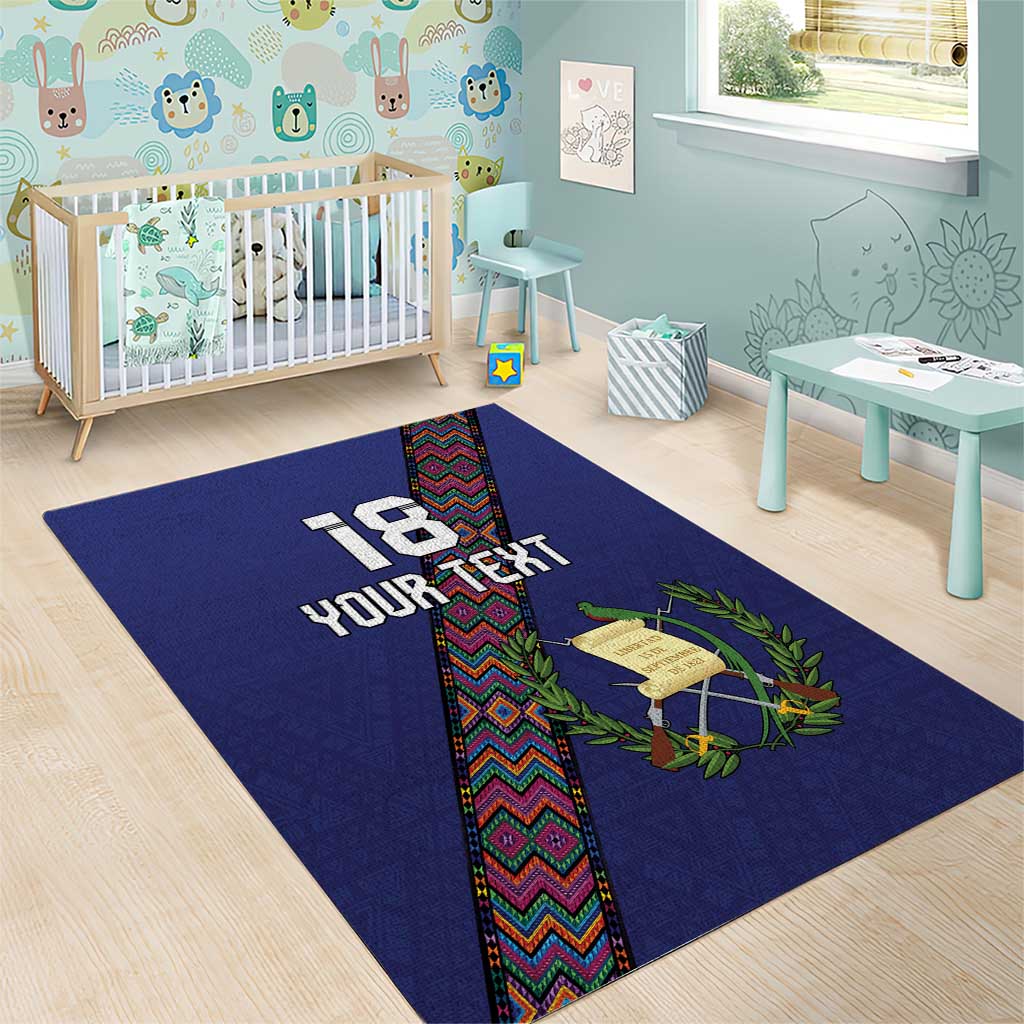 Custom Guatemala Football Area Rug Los Chapines Blue Version - Wonder Print Shop