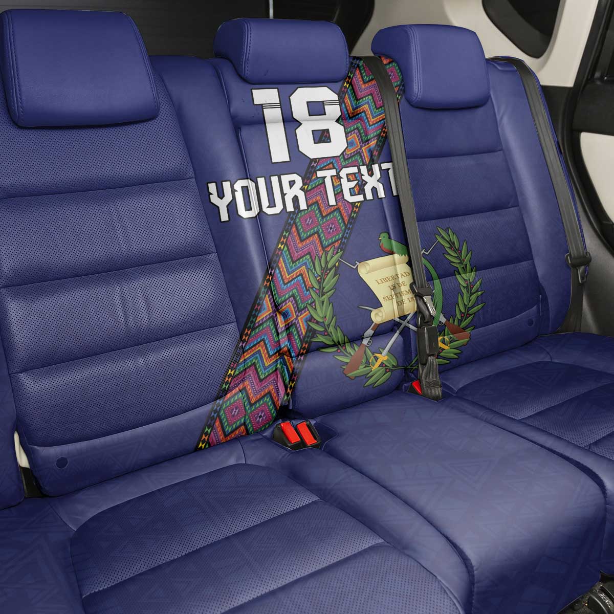 Custom Guatemala Football Back Car Seat Cover Los Chapines Blue Version - Wonder Print Shop