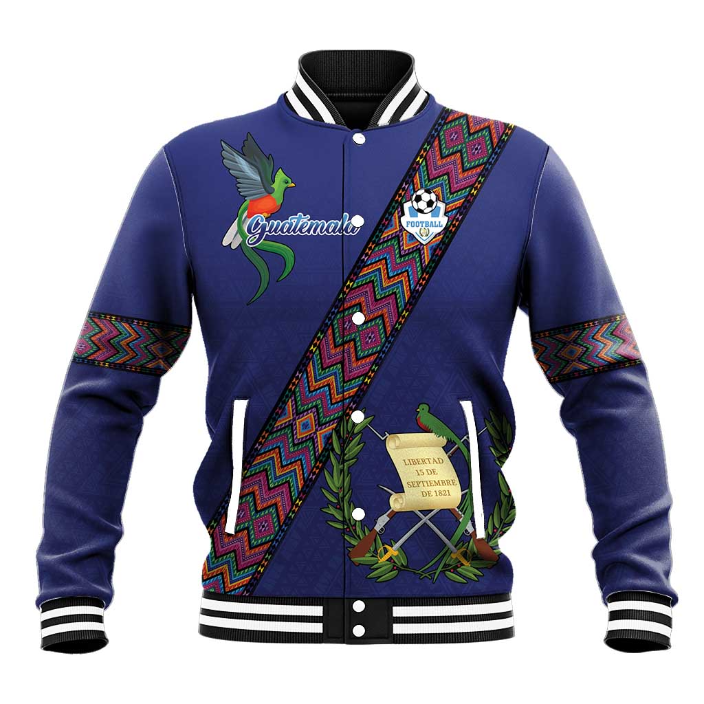 Custom Guatemala Football Baseball Jacket Los Chapines Blue Version - Wonder Print Shop