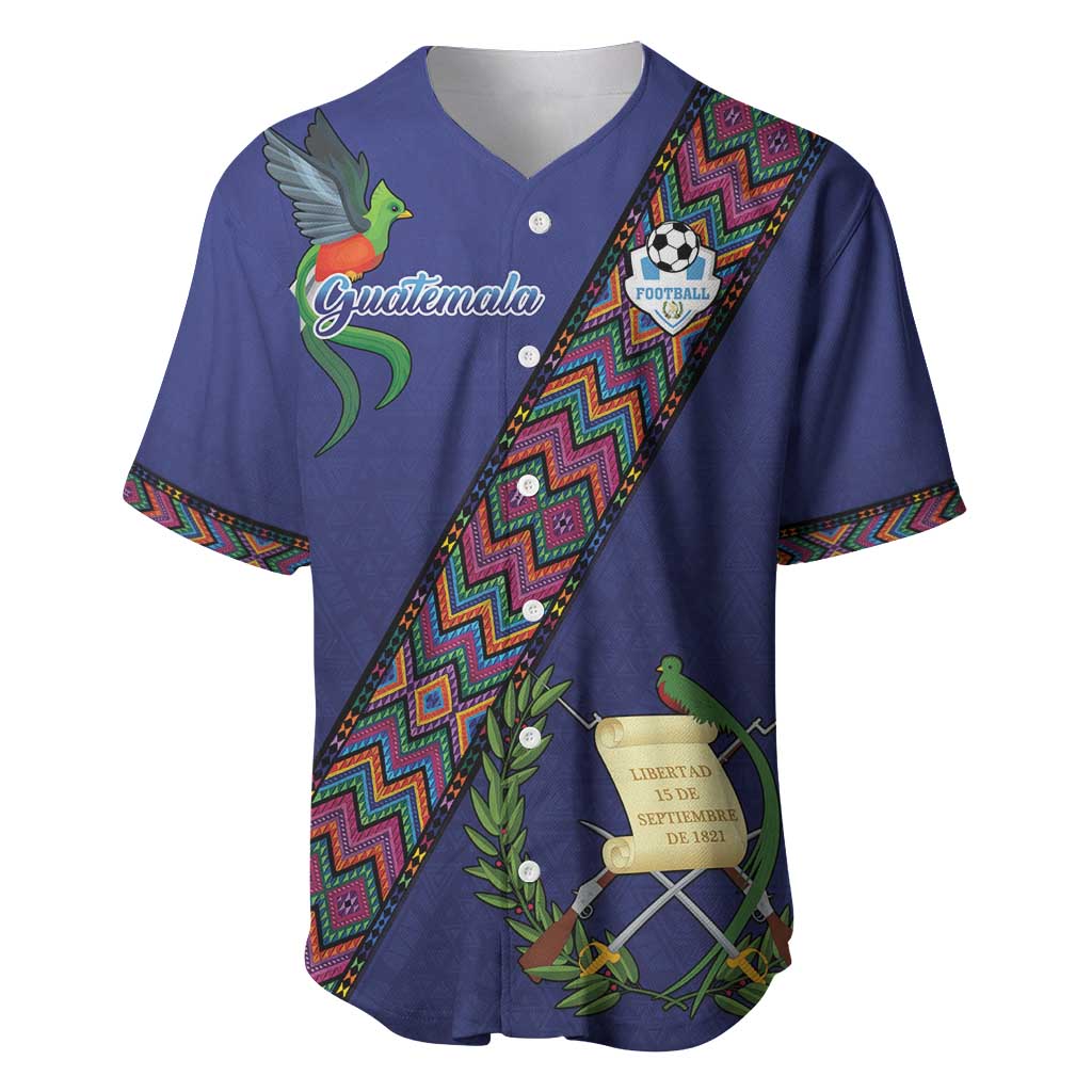 Custom Guatemala Football Baseball Jersey Los Chapines Blue Version - Wonder Print Shop