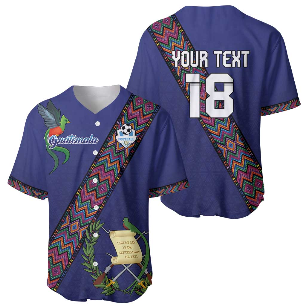Custom Guatemala Football Baseball Jersey Los Chapines Blue Version - Wonder Print Shop