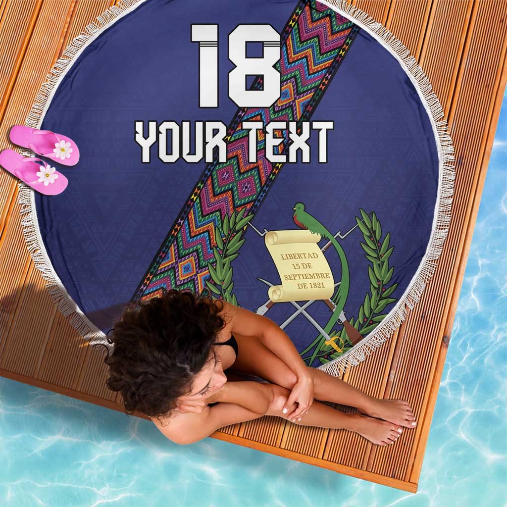 Custom Guatemala Football Beach Blanket Los Chapines Blue Version - Wonder Print Shop