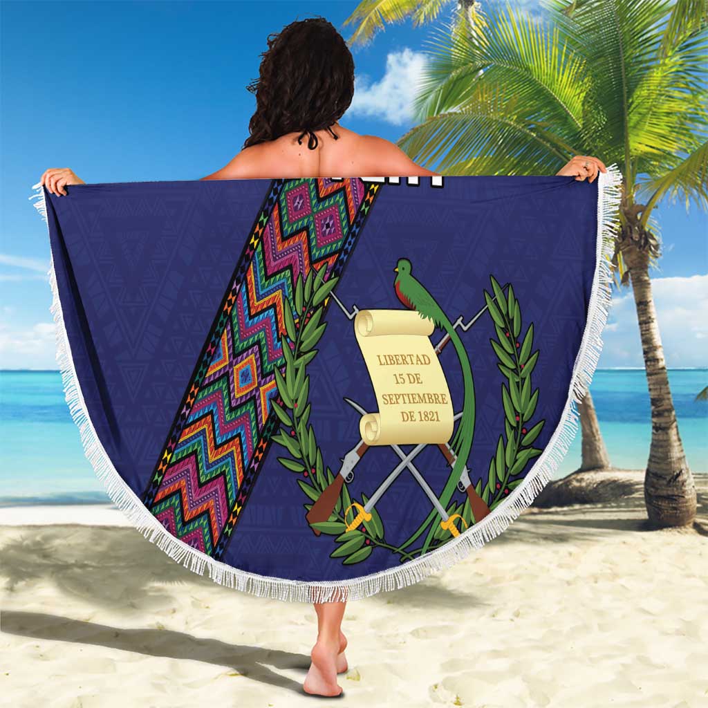 Custom Guatemala Football Beach Blanket Los Chapines Blue Version - Wonder Print Shop
