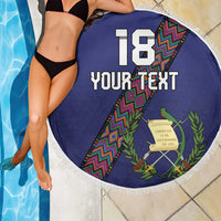 Custom Guatemala Football Beach Blanket Los Chapines Blue Version - Wonder Print Shop