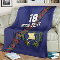 Custom Guatemala Football Blanket Los Chapines Blue Version - Wonder Print Shop