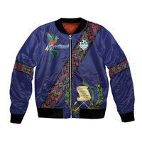 Custom Guatemala Football Bomber Jacket Los Chapines Blue Version - Wonder Print Shop