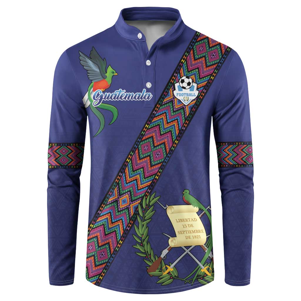 Custom Guatemala Football Button Sweatshirt Los Chapines Blue Version - Wonder Print Shop