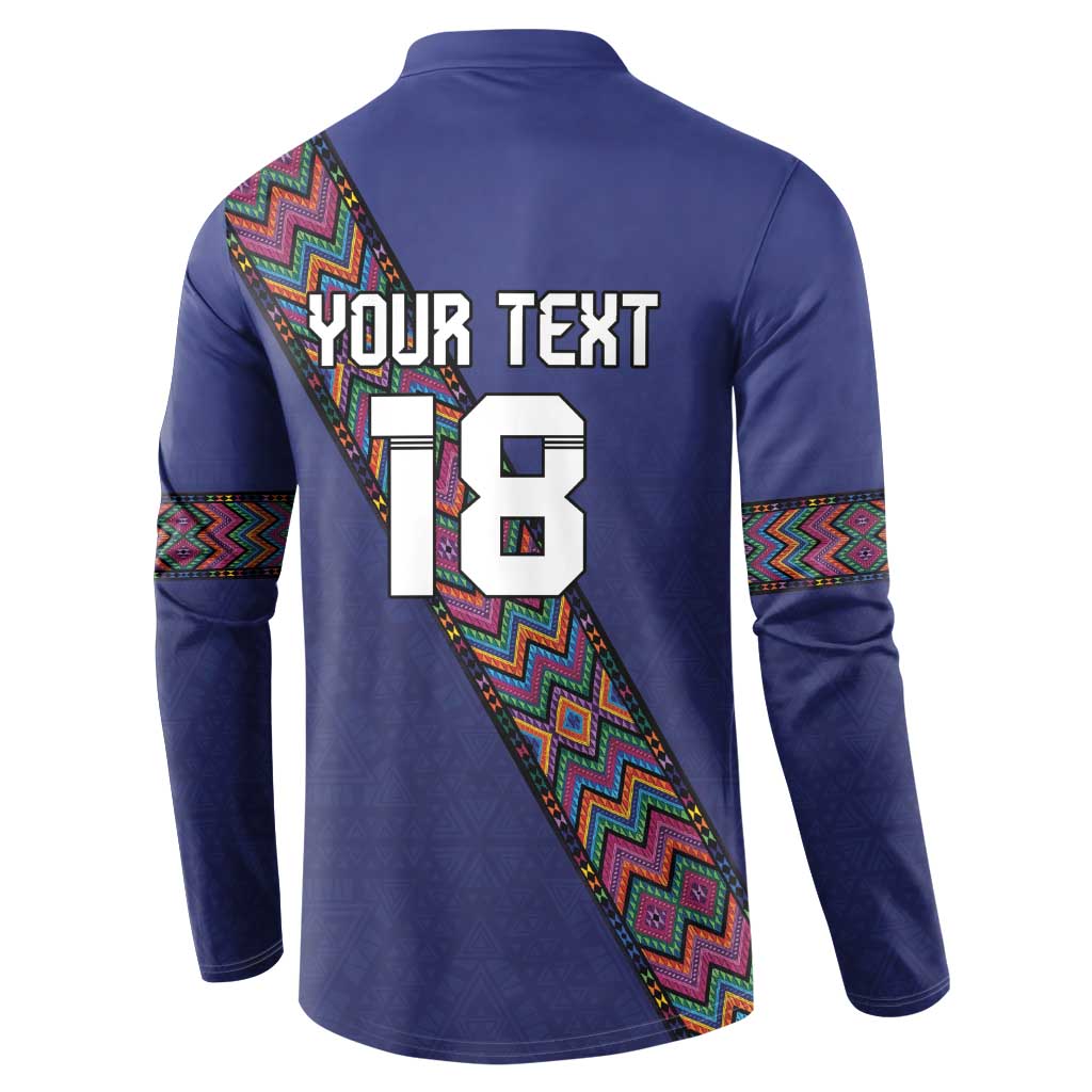 Custom Guatemala Football Button Sweatshirt Los Chapines Blue Version - Wonder Print Shop