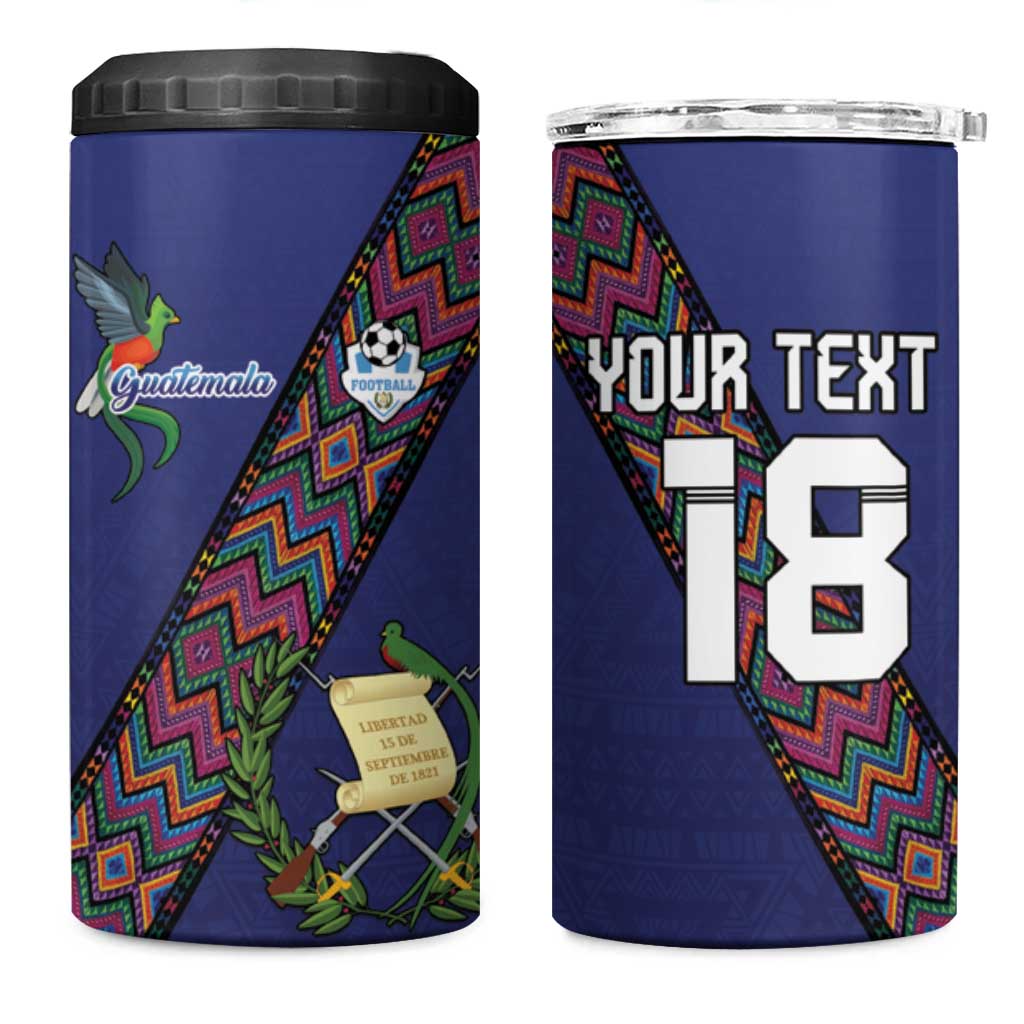 Custom Guatemala Football 4 in 1 Can Cooler Tumbler Los Chapines Blue Version - Wonder Print Shop