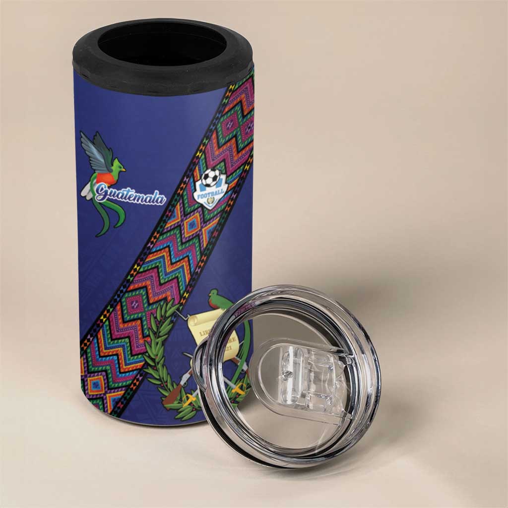 Custom Guatemala Football 4 in 1 Can Cooler Tumbler Los Chapines Blue Version - Wonder Print Shop