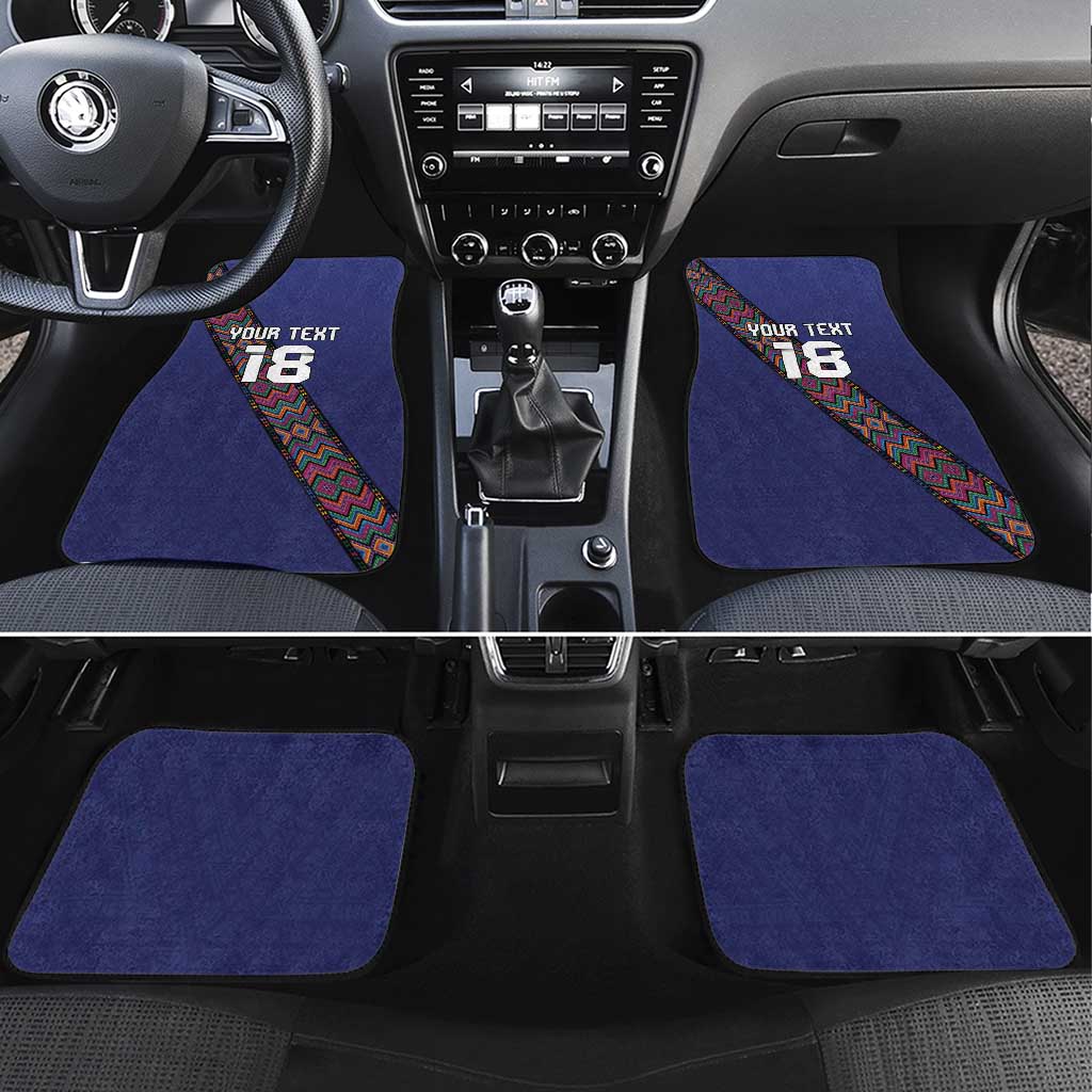 Custom Guatemala Football Car Mats Los Chapines Blue Version - Wonder Print Shop