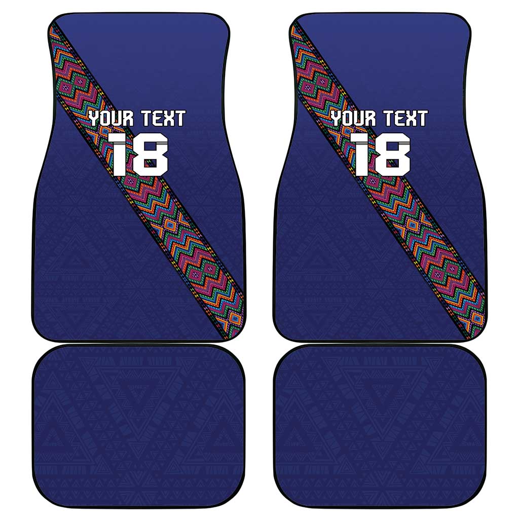 Custom Guatemala Football Car Mats Los Chapines Blue Version - Wonder Print Shop