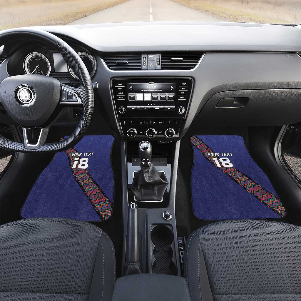 Custom Guatemala Football Car Mats Los Chapines Blue Version - Wonder Print Shop
