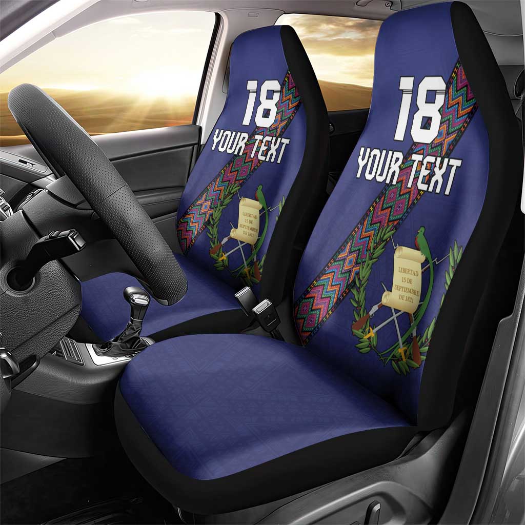 Custom Guatemala Football Car Seat Cover Los Chapines Blue Version - Wonder Print Shop