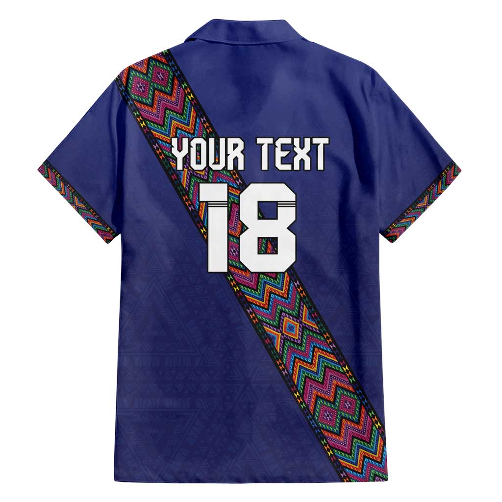 Custom Guatemala Football Family Matching Long Sleeve Bodycon Dress and Hawaiian Shirt Los Chapines Blue Version - Wonder Print Shop