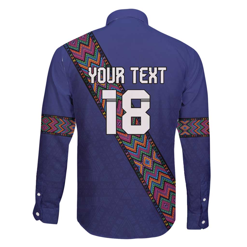 Custom Guatemala Football Family Matching Long Sleeve Bodycon Dress and Hawaiian Shirt Los Chapines Blue Version - Wonder Print Shop