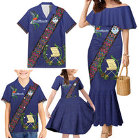 Custom Guatemala Football Family Matching Mermaid Dress and Hawaiian Shirt Los Chapines Blue Version - Wonder Print Shop