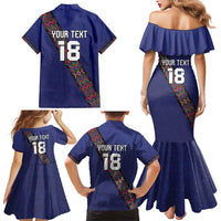 Custom Guatemala Football Family Matching Mermaid Dress and Hawaiian Shirt Los Chapines Blue Version - Wonder Print Shop