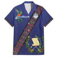 Custom Guatemala Football Family Matching Puletasi and Hawaiian Shirt Los Chapines Blue Version - Wonder Print Shop