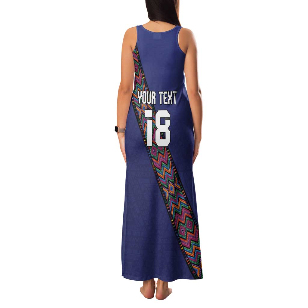 Custom Guatemala Football Family Matching Tank Maxi Dress and Hawaiian Shirt Los Chapines Blue Version - Wonder Print Shop