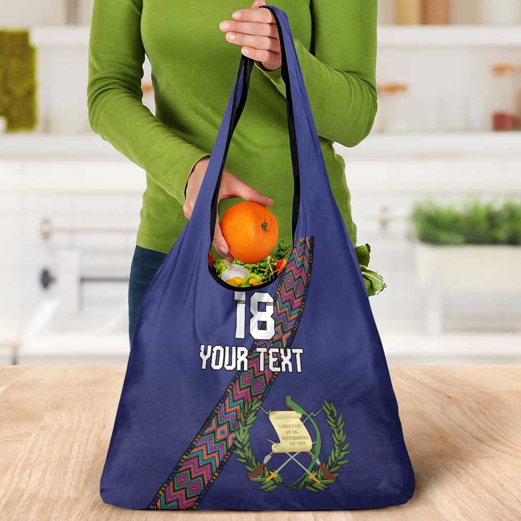 Custom Guatemala Football Grocery Bag Los Chapines Blue Version - Wonder Print Shop