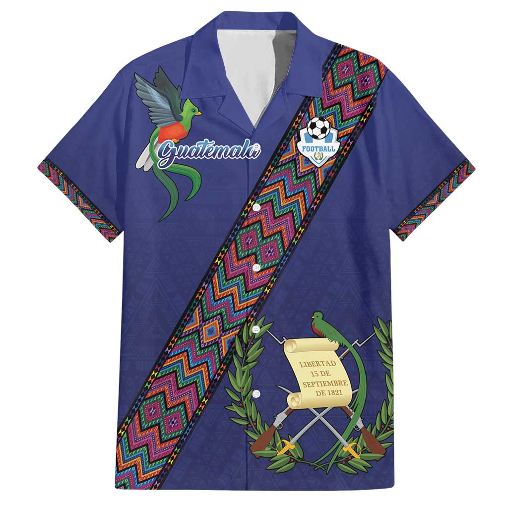 Custom Guatemala Football Hawaiian Shirt Los Chapines Blue Version - Wonder Print Shop