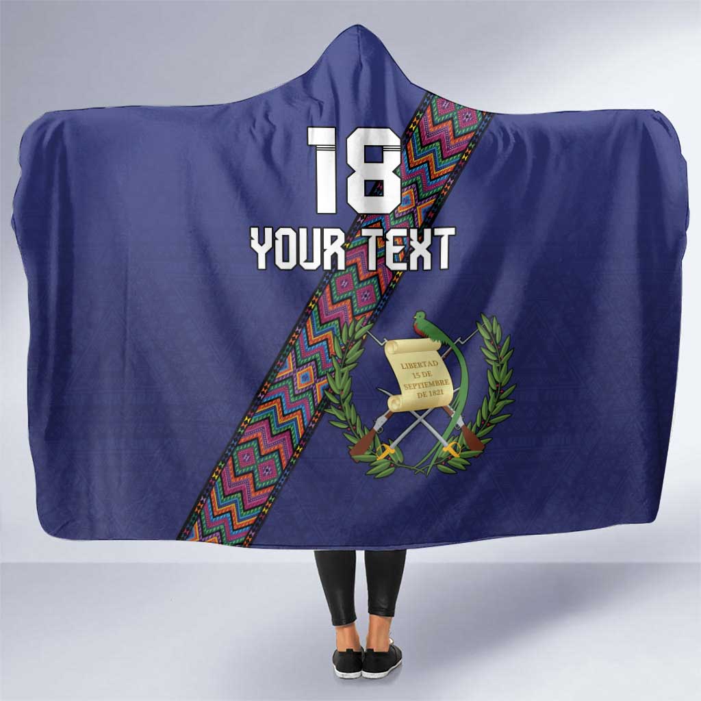 Custom Guatemala Football Hooded Blanket Los Chapines Blue Version - Wonder Print Shop