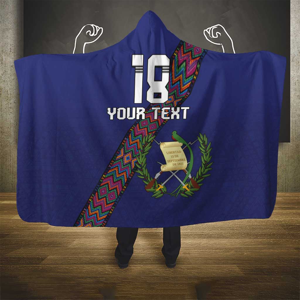 Custom Guatemala Football Hooded Blanket Los Chapines Blue Version - Wonder Print Shop