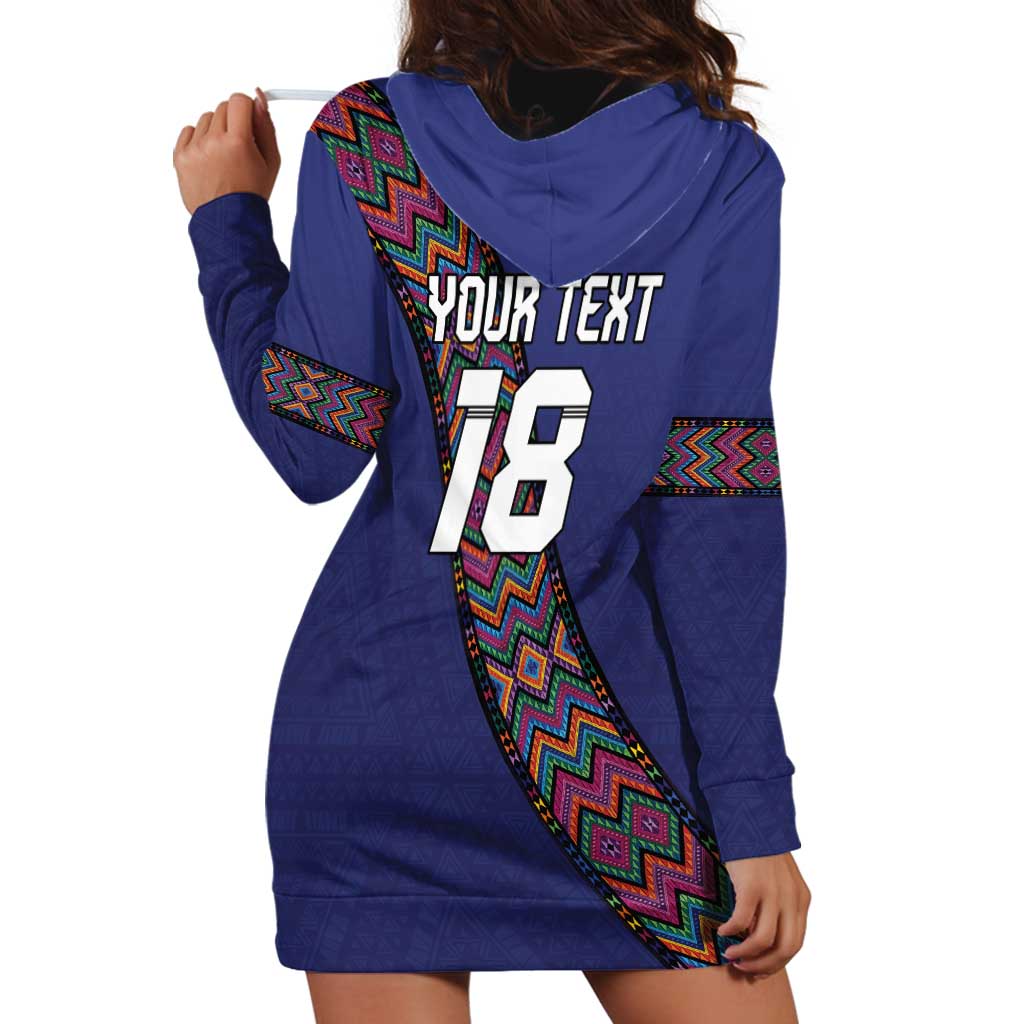 Custom Guatemala Football Hoodie Dress Los Chapines Blue Version - Wonder Print Shop