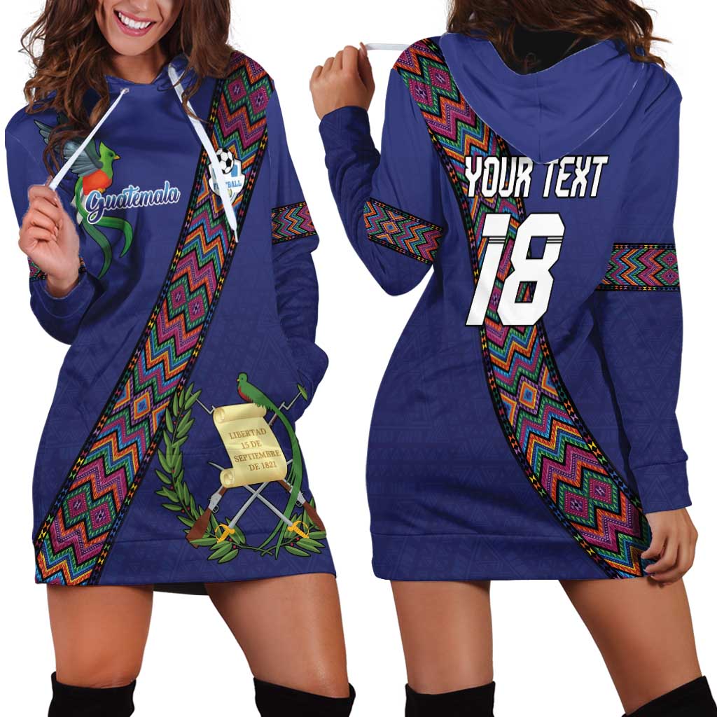 Custom Guatemala Football Hoodie Dress Los Chapines Blue Version - Wonder Print Shop