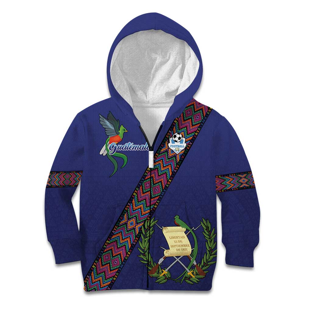 Custom Guatemala Football Kid Hoodie Los Chapines Blue Version - Wonder Print Shop