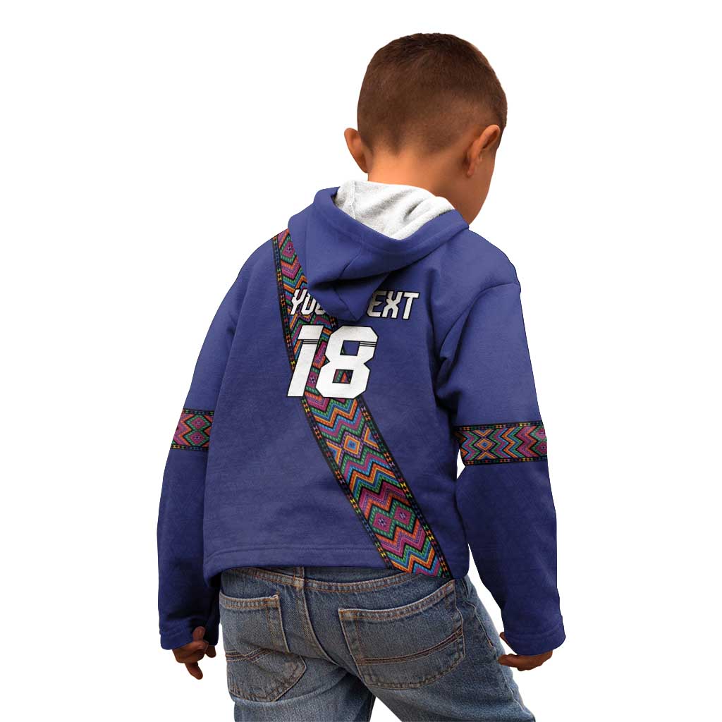 Custom Guatemala Football Kid Hoodie Los Chapines Blue Version - Wonder Print Shop