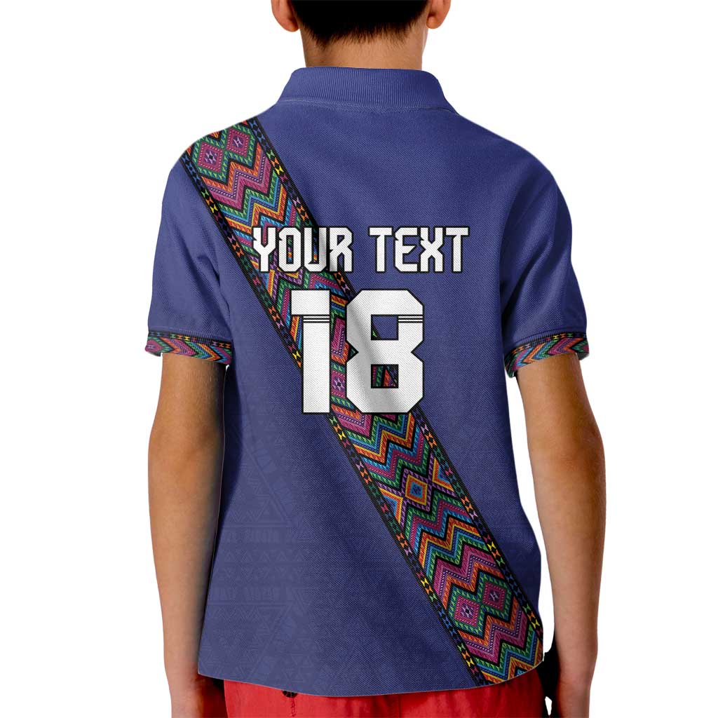 Custom Guatemala Football Kid Polo Shirt Los Chapines Blue Version - Wonder Print Shop