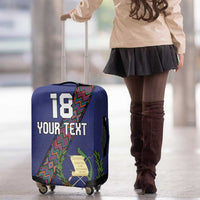Custom Guatemala Football Luggage Cover Los Chapines Blue Version - Wonder Print Shop