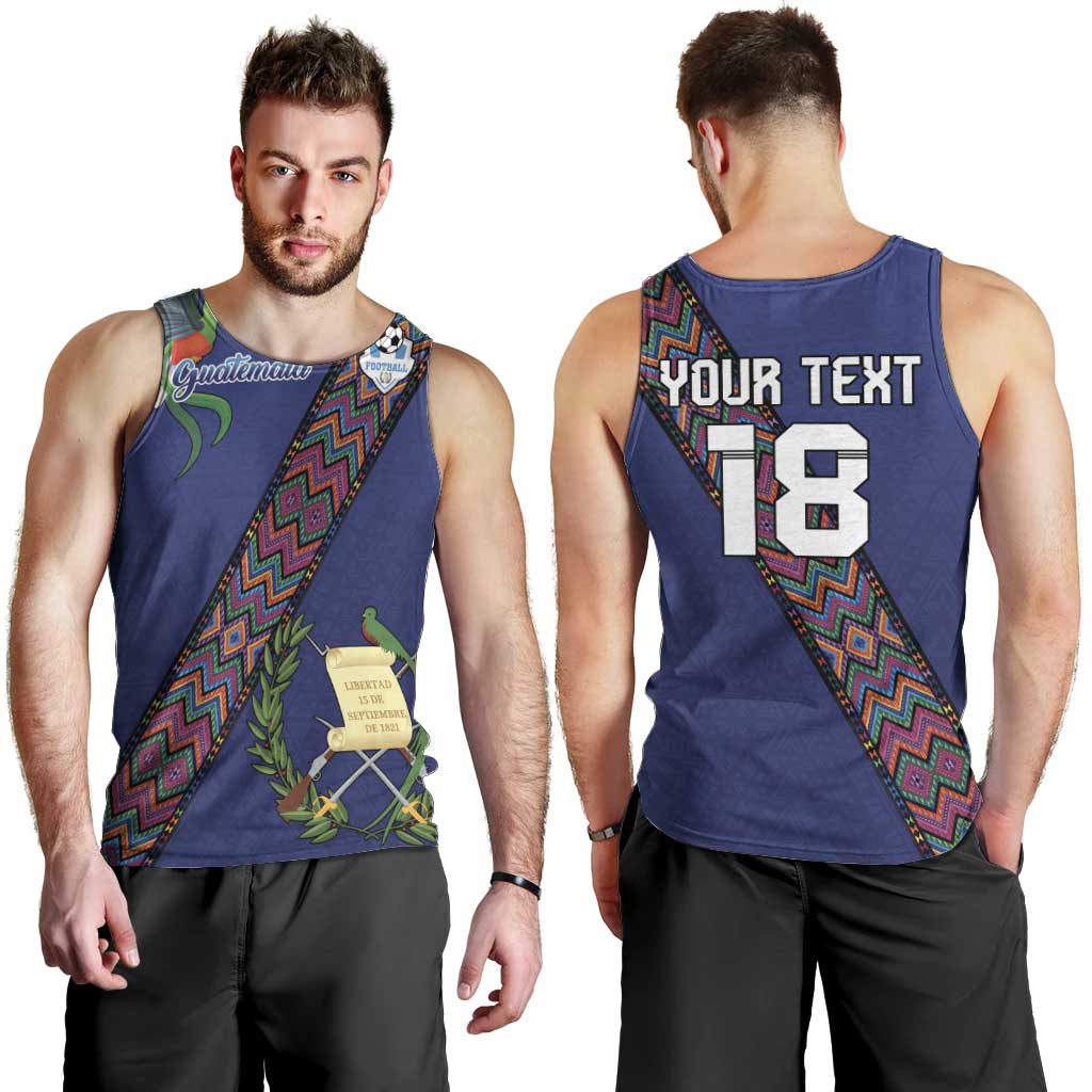 Custom Guatemala Football Men Tank Top Los Chapines Blue Version - Wonder Print Shop