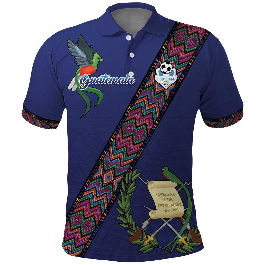Custom Guatemala Football Polo Shirt Los Chapines Blue Version - Wonder Print Shop