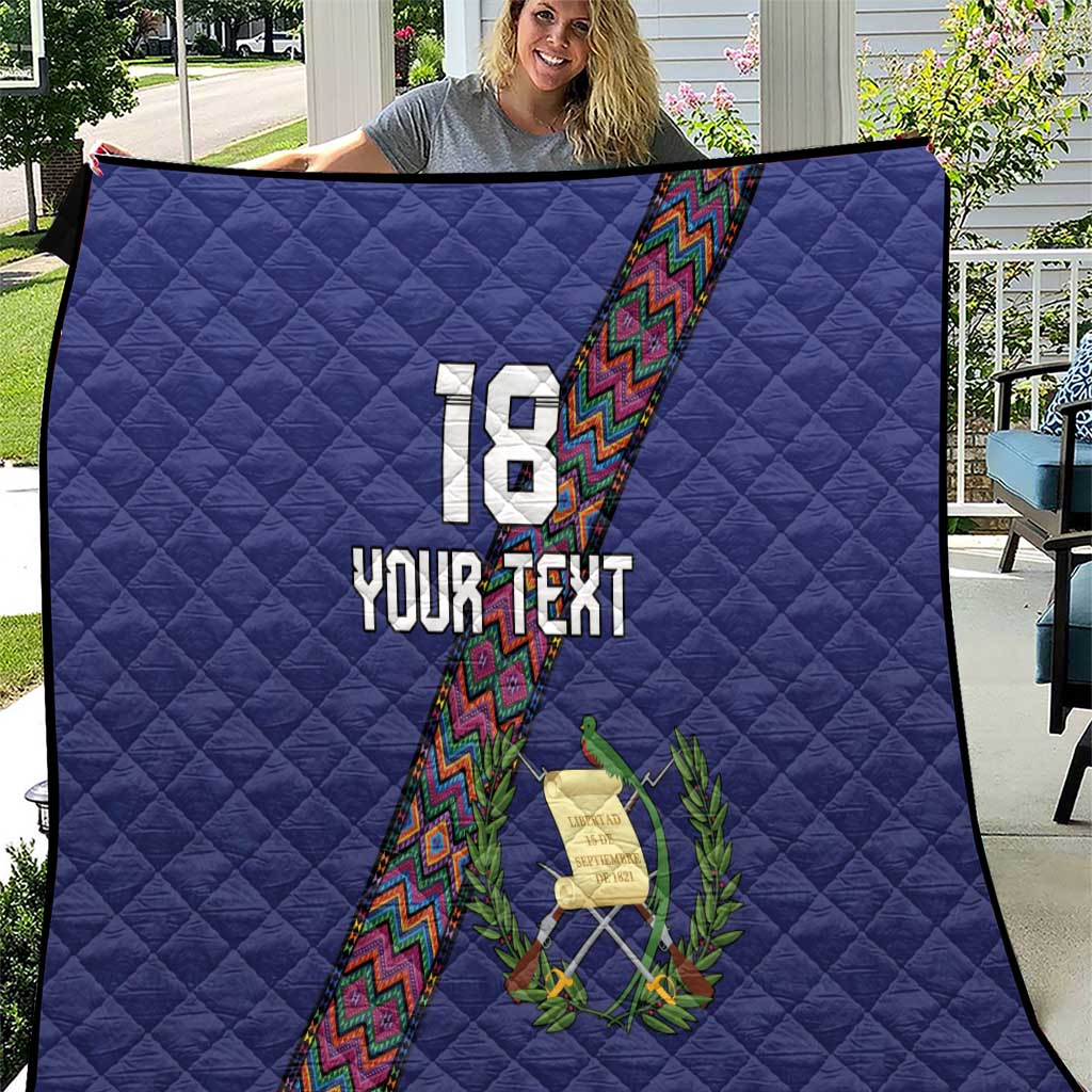 Custom Guatemala Football Quilt Los Chapines Blue Version - Wonder Print Shop