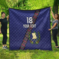 Custom Guatemala Football Quilt Los Chapines Blue Version - Wonder Print Shop