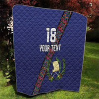 Custom Guatemala Football Quilt Los Chapines Blue Version - Wonder Print Shop