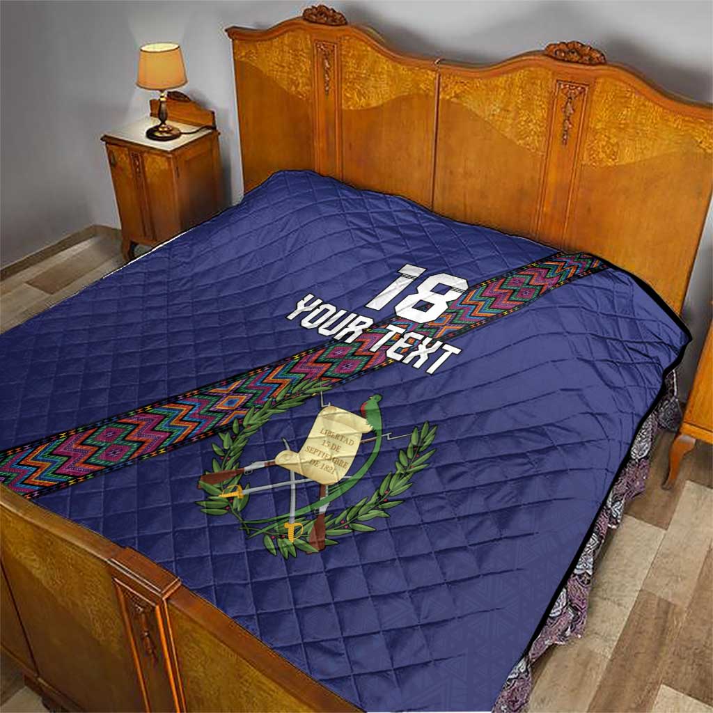 Custom Guatemala Football Quilt Los Chapines Blue Version - Wonder Print Shop
