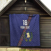 Custom Guatemala Football Quilt Los Chapines Blue Version - Wonder Print Shop