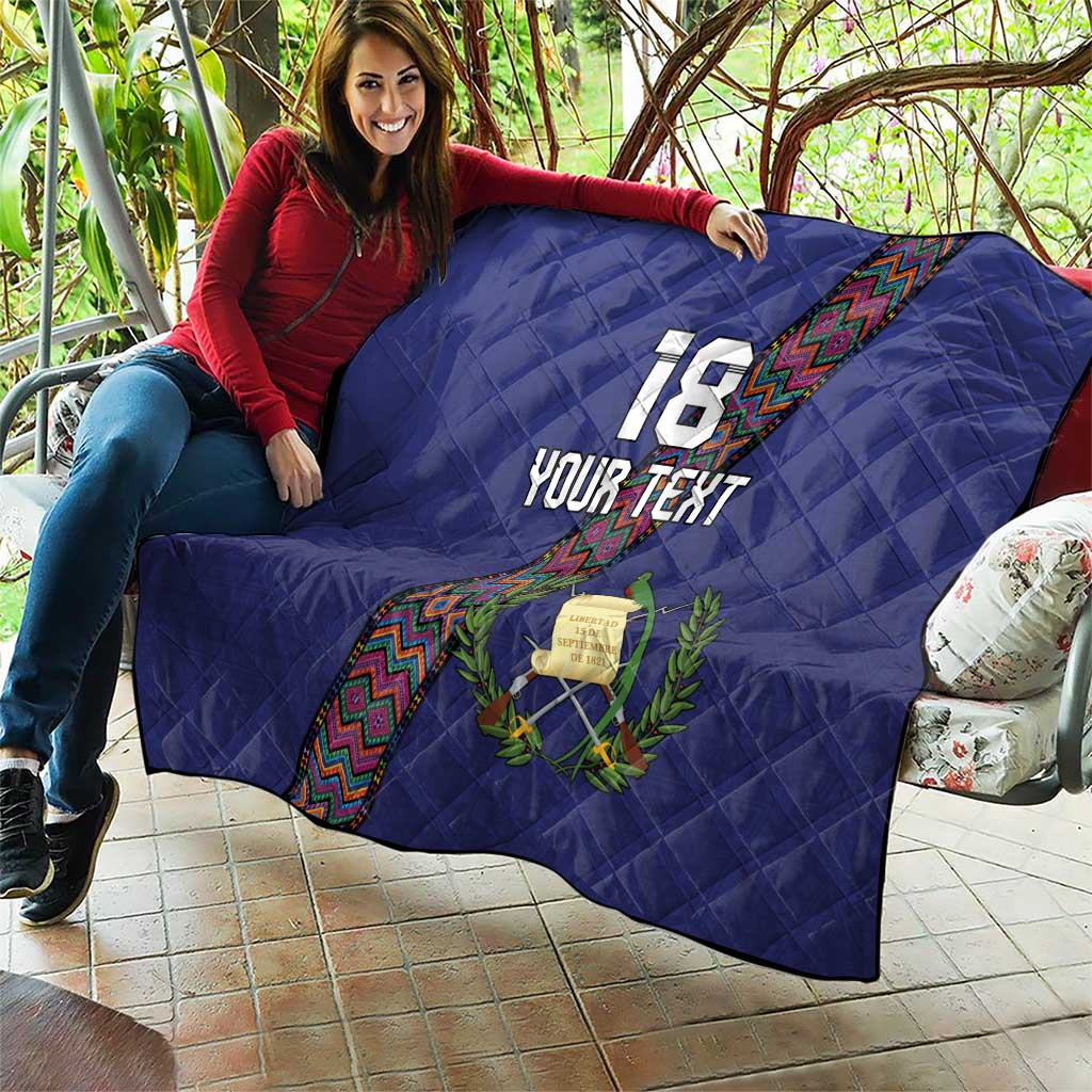 Custom Guatemala Football Quilt Los Chapines Blue Version - Wonder Print Shop