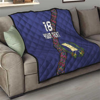 Custom Guatemala Football Quilt Los Chapines Blue Version - Wonder Print Shop