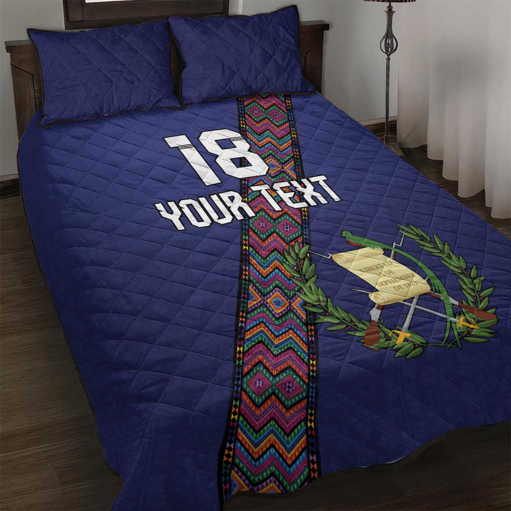 Custom Guatemala Football Quilt Bed Set Los Chapines Blue Version - Wonder Print Shop