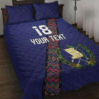 Custom Guatemala Football Quilt Bed Set Los Chapines Blue Version - Wonder Print Shop