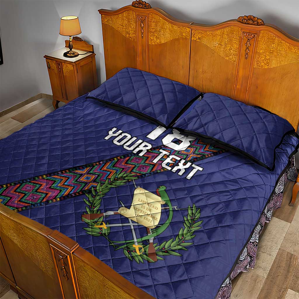 Custom Guatemala Football Quilt Bed Set Los Chapines Blue Version - Wonder Print Shop