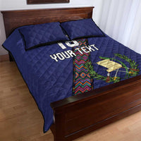 Custom Guatemala Football Quilt Bed Set Los Chapines Blue Version - Wonder Print Shop