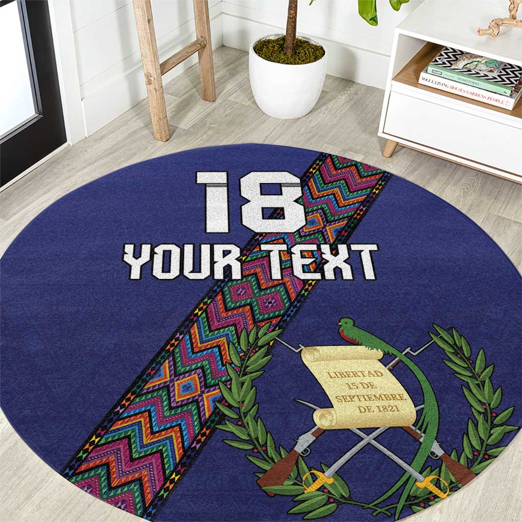 Custom Guatemala Football Round Carpet Los Chapines Blue Version - Wonder Print Shop